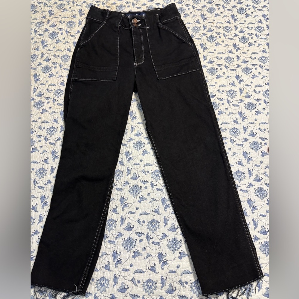 Hollister Black Jeans street wear ultra High rise size 5 R Juniors
